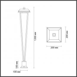 Odeon light 6655/12GA NATURE ODL24 625 черный/металл Уличный светильник IP65 LED 12W 4000K AC85-265V BEARITZ  - 2 купить